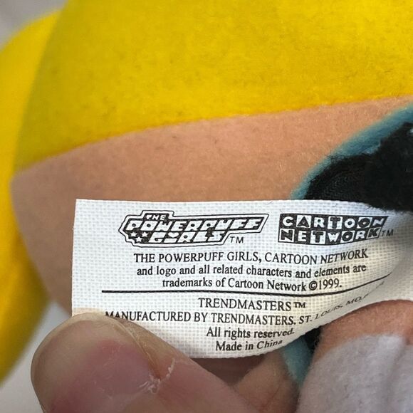 Vintage Powerpuff Girls Bubbles Plush Doll Cartoon Network Faux Leather Shoes 9” - Picture 3 of 3